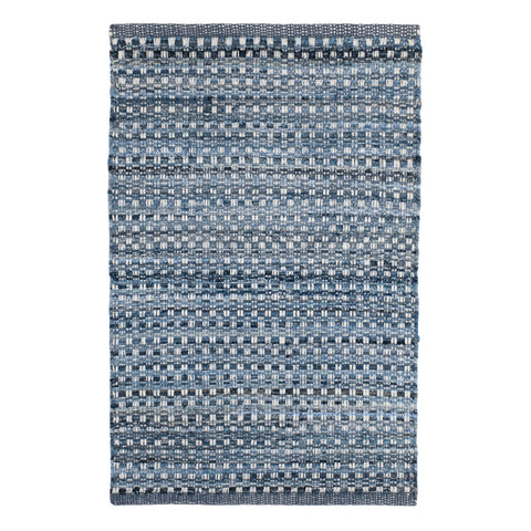 Denim Stone Handwoven Cotton Rug | Blue