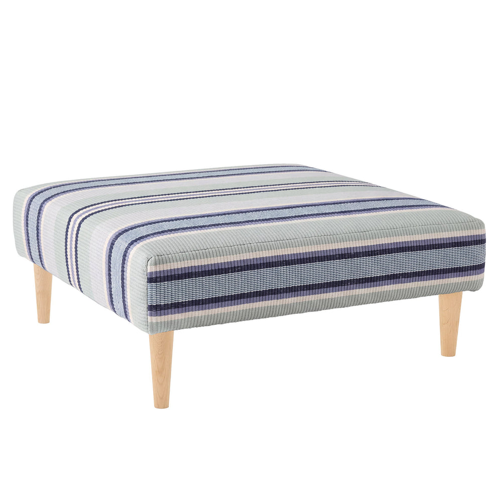 Barbados Stripe Rug Ottoman | Blue