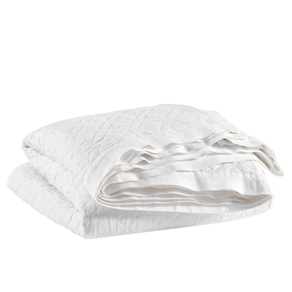 Washed Linen Quilt | White