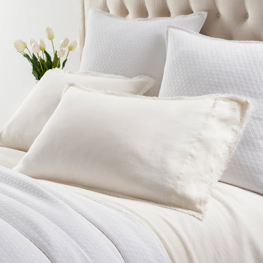 Faye Linen Pillowcases | Dove White