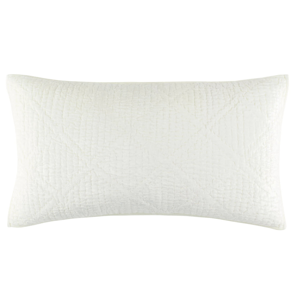 Parisienne Velvet Quilted Sham | Dove White