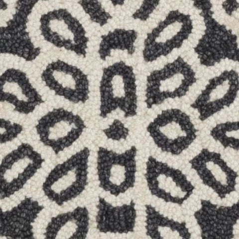 Temple Hand Micro Hooked Wool Rug Swatch | Charcoal