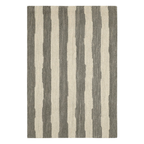 Silas Stripe Hand Micro Hooked Wool Rug | Grey