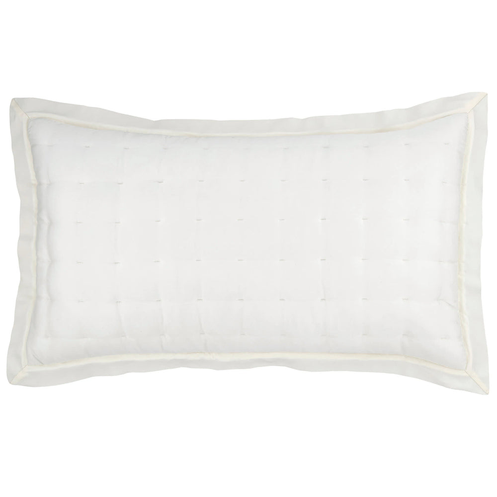 Silken Solid Puff Sham | Ivory