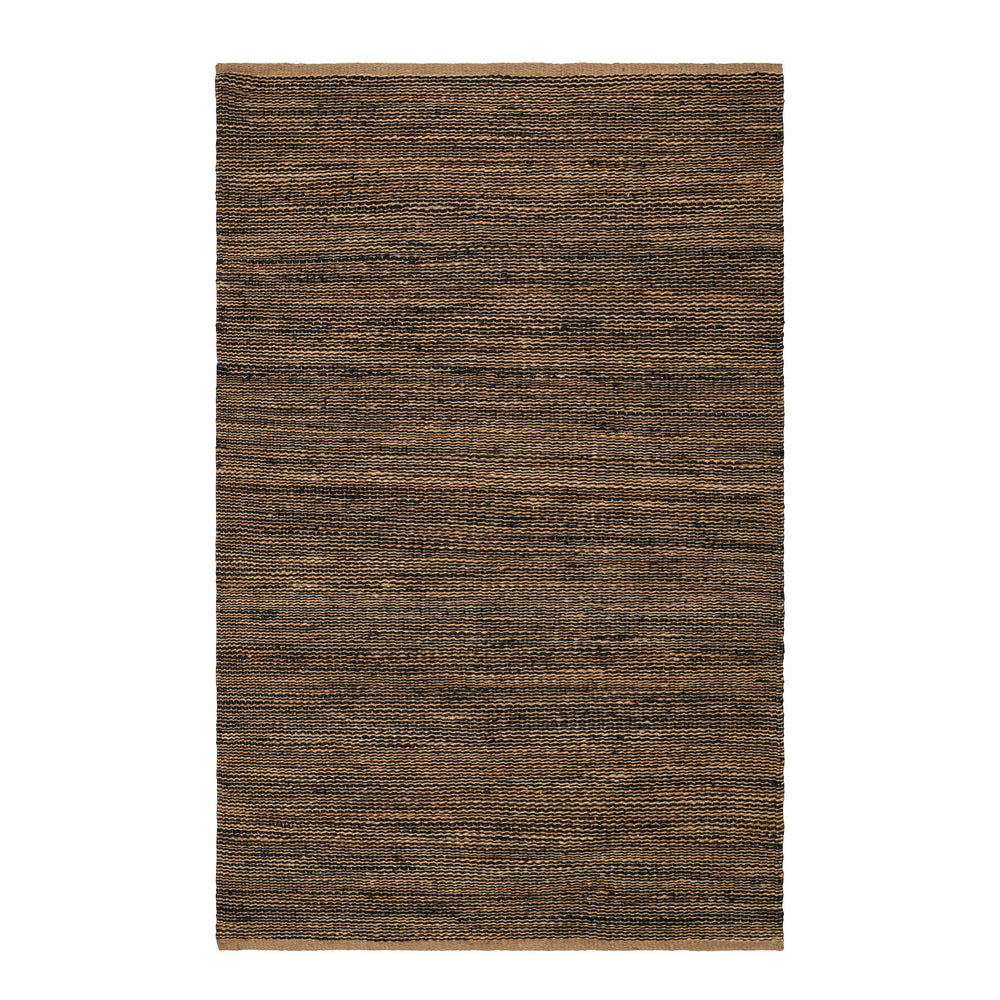Striped Handwoven Jute Rug | Black/Natural