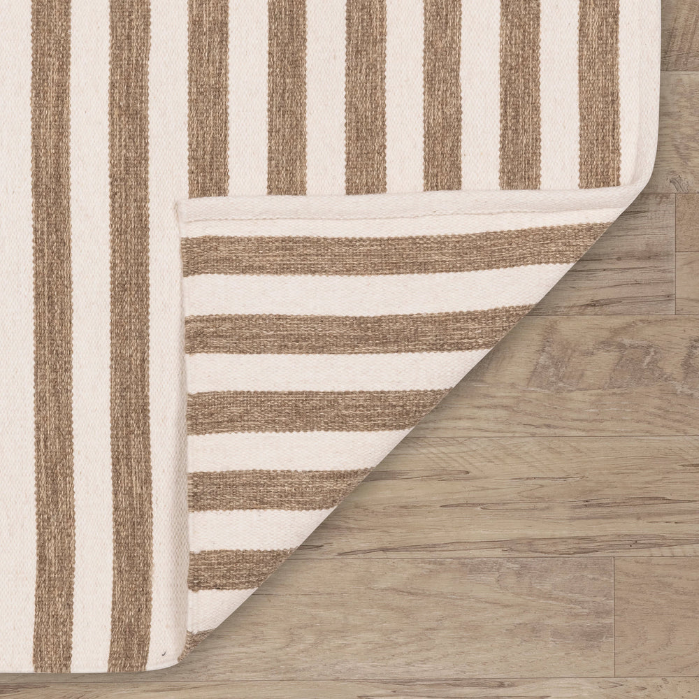 Ladder Stripe Handwoven Wool Rug | Natural/Ivory