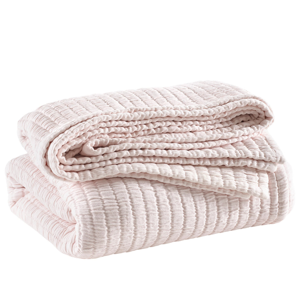 Boyfriend Matelasse Coverlet | Slipper Pink