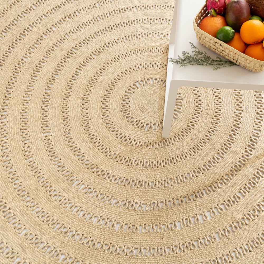 Bowline Handwoven Indoor/Outdoor Round Rug | Natural