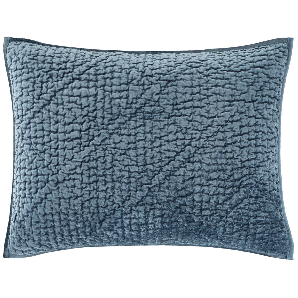 Parisienne Velvet Quilted Sham | Slate