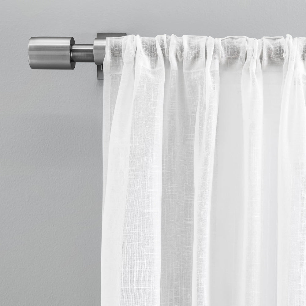 Textured Solid Curtain Panel Pair | White