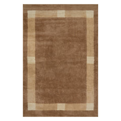 Silja Bordered Cotton Rug | Tan