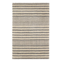 Tracks Hand Loom Knotted Wool Rug | Grey