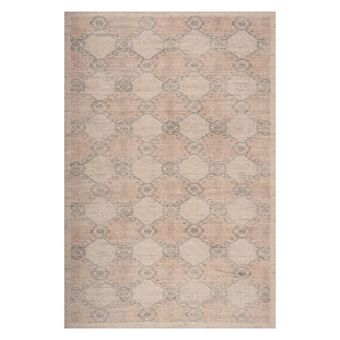 Sahi Traditional Diamond Washable Rug | Peach