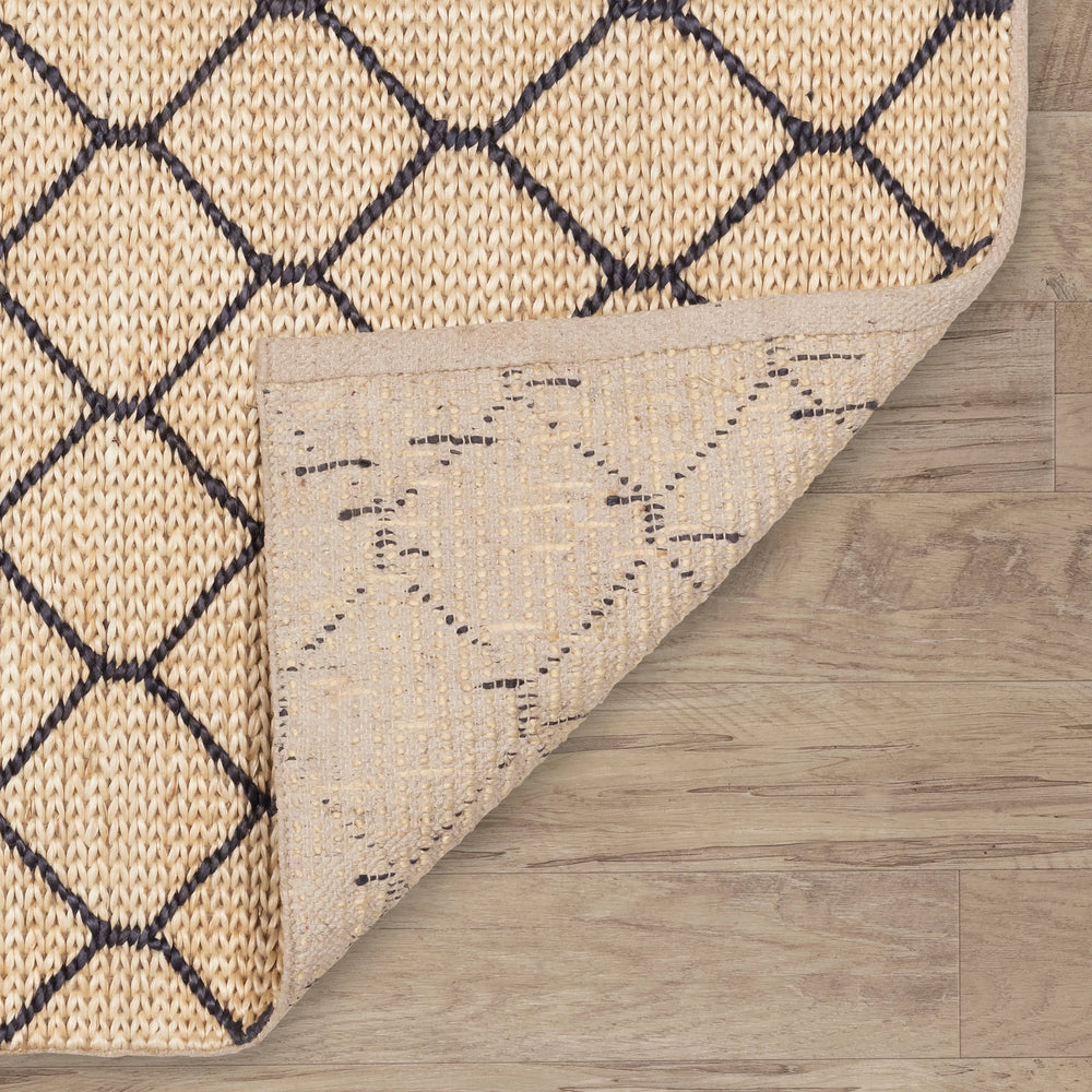 Tiles Handwoven Jute Rug | Navy