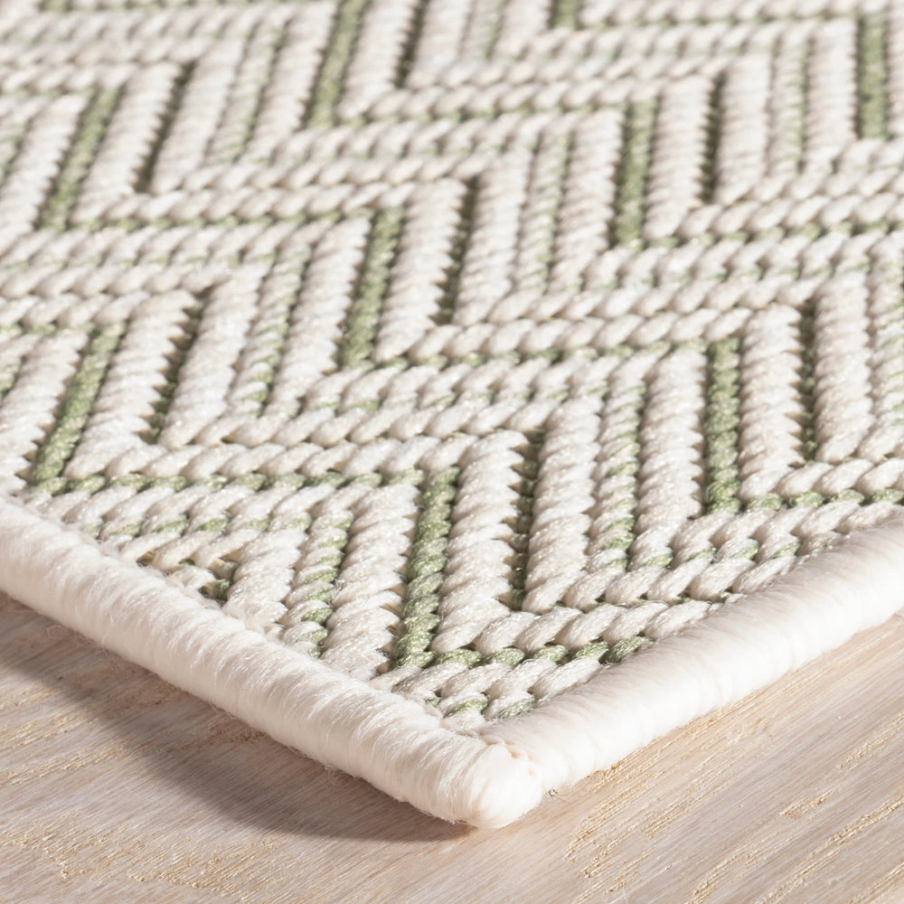 Happy Chevron Woven Indoor/Outdoor Custom Rug | Sage