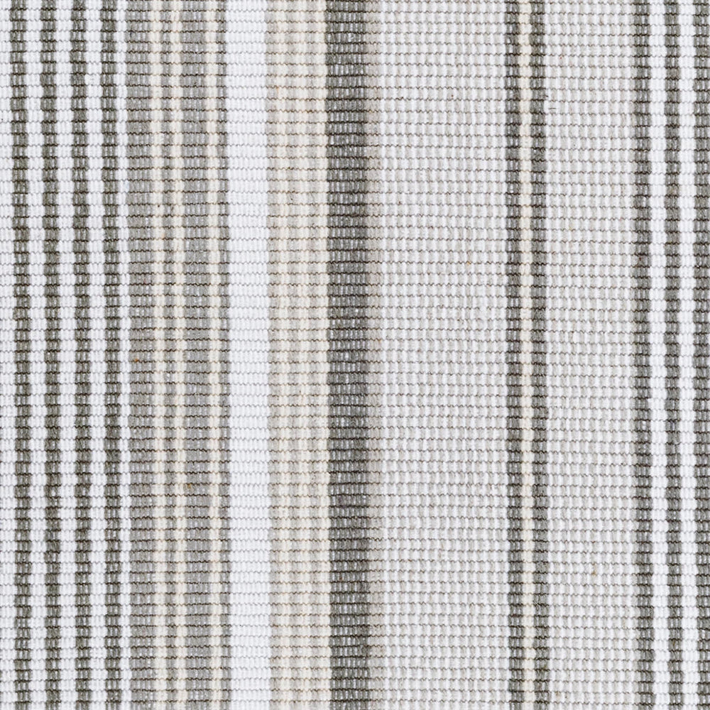 Gradation Ticking Handwoven Cotton Rug Swatch | Grey