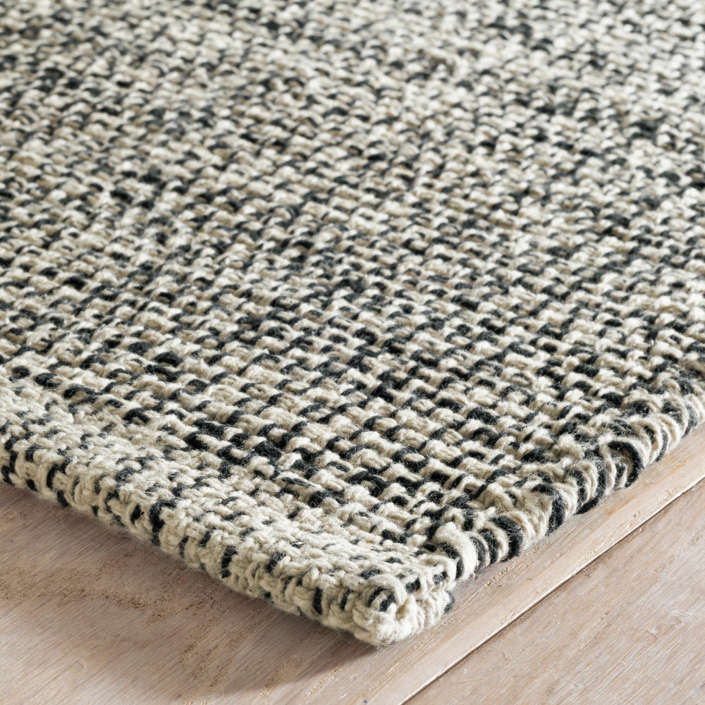 Marled Handwoven Cotton Rug | Black