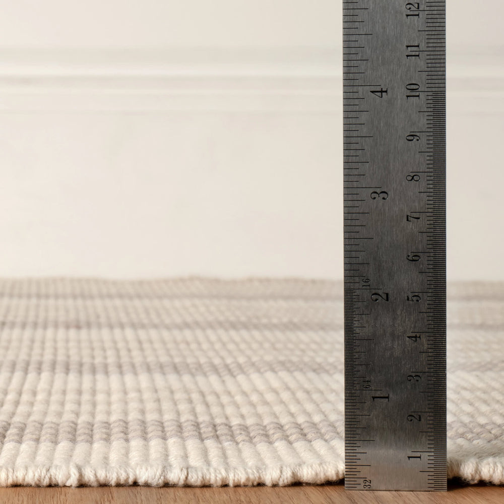 Putney Stripe Handwoven Cotton Rug | Ivory