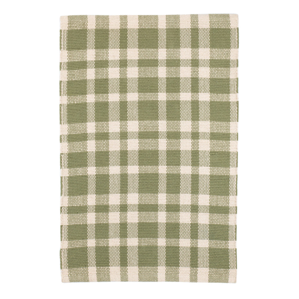 Tattersall Handwoven Cotton Rug | Sage