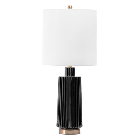 31-inch Fluted Ceramic Block Table Lamp | Black