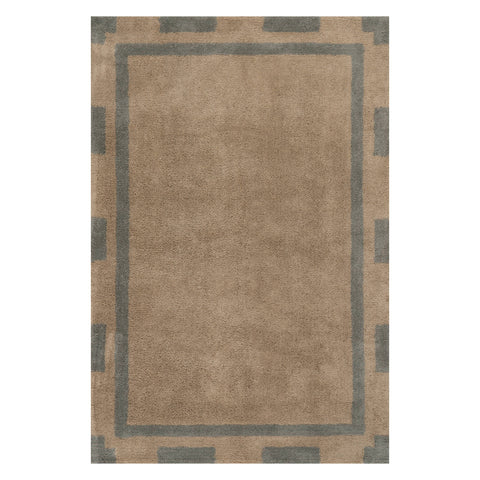 Orlina Bordered Cotton Rug | Grey