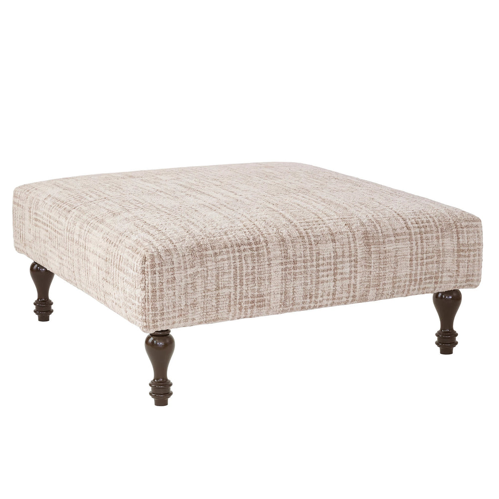 Crosshatch Rug Ottoman | Ivory