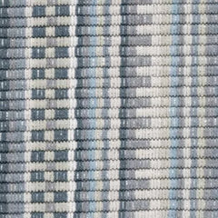 Lucky Stripe Grey Handwoven Cotton Rug Swatch