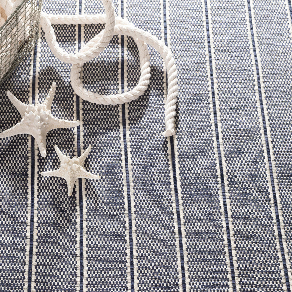 Archer Handwoven Cotton Rug | Navy