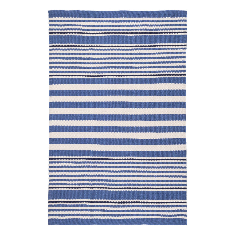 Rugby Stripe Handwoven Indoor/Outdoor Rug | Denim