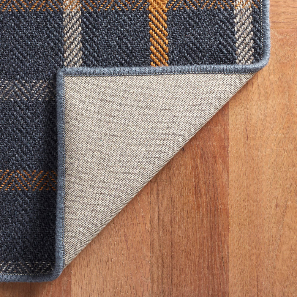 Jackson Navy/Ivory Woven Wool Custom Rug
