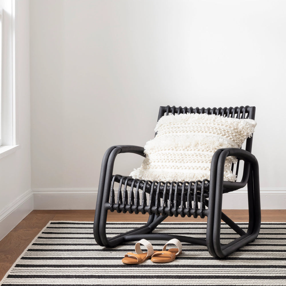 Birmingham Handwoven Indoor/Outdoor Custom Rug | Black