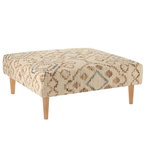 Jelly Roll Custom Rug Ottoman | Blue