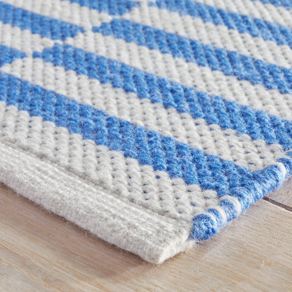 Sailing Stripe Handwoven Indoor/Outdoor Rug | French Blue