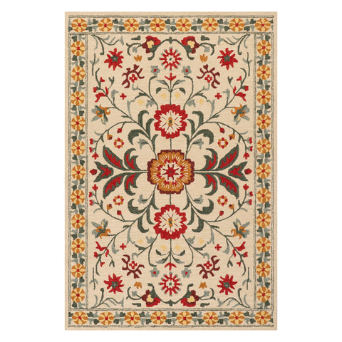 Shangrila Folk Floral Wool Rug | Multicolor