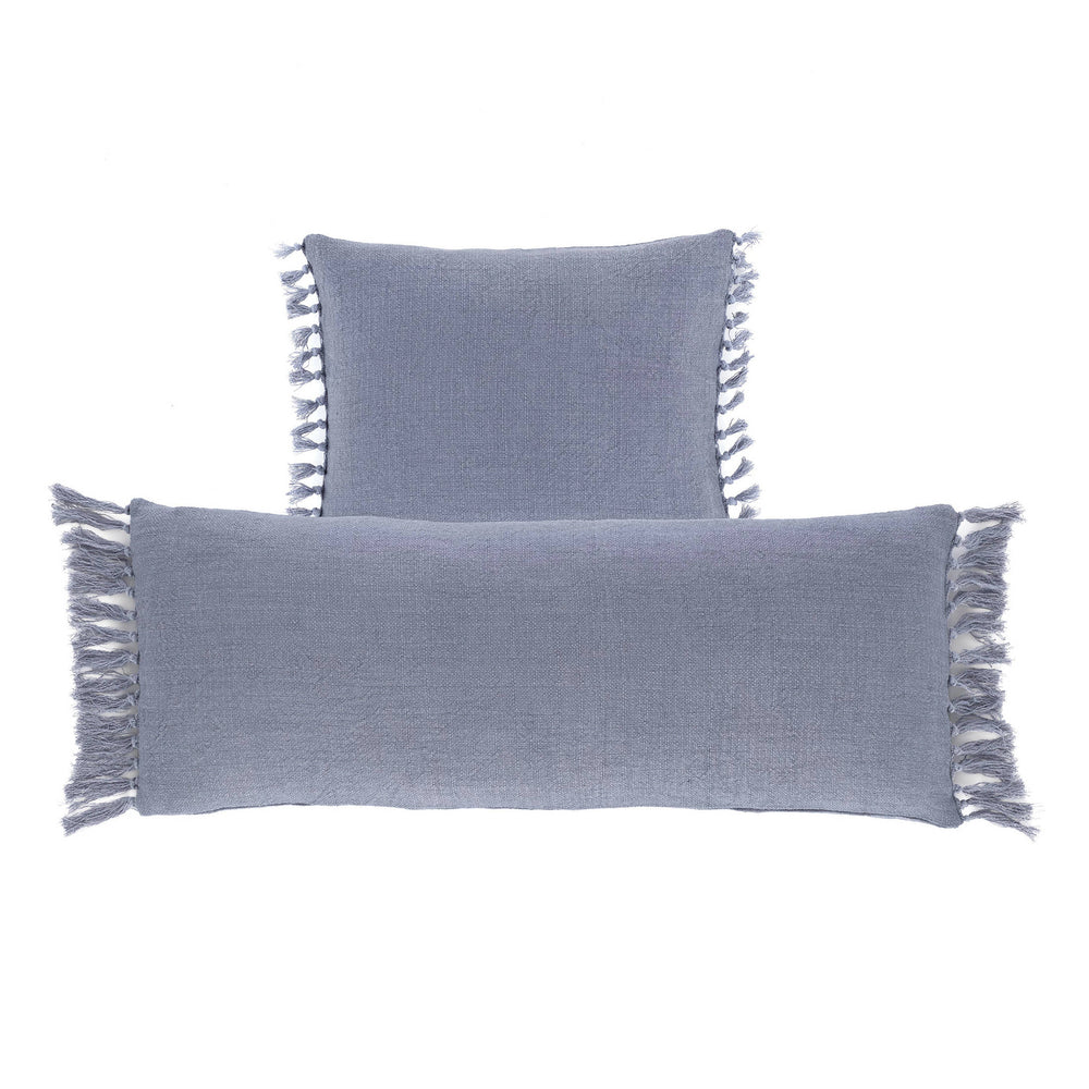 Evelyn Linen Decorative Pillow Cover | Pewter Blue