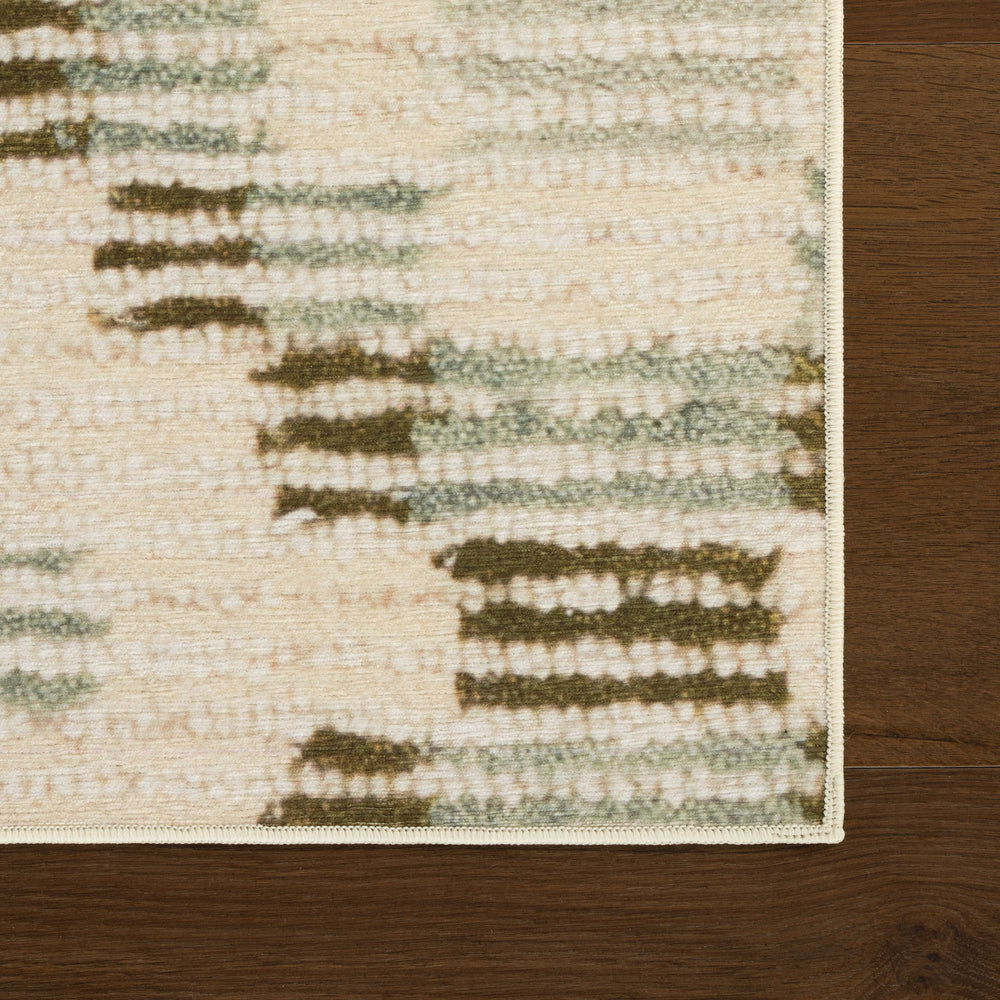 Orzalla Southwestern Diamond Washable Rug | Green