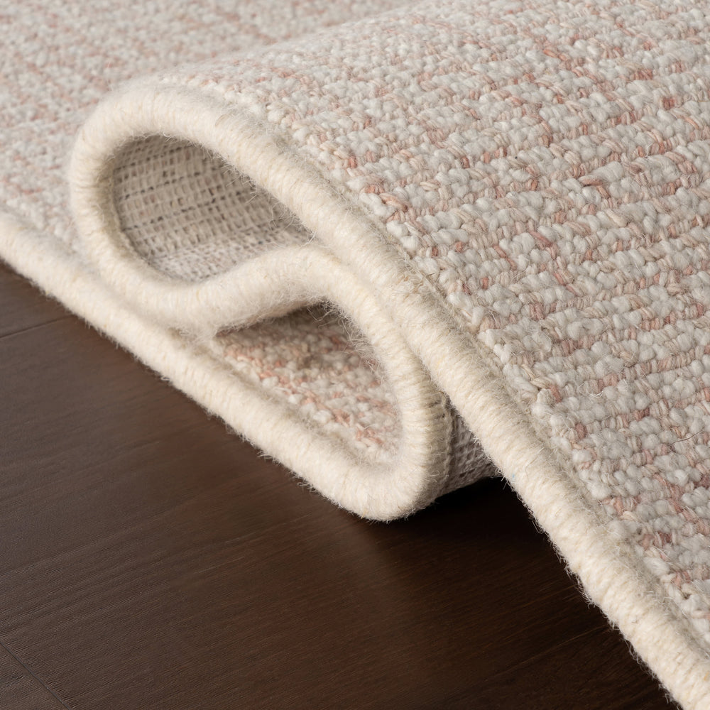 Yadira Geometric Woven Wool Custom Rug | Pink