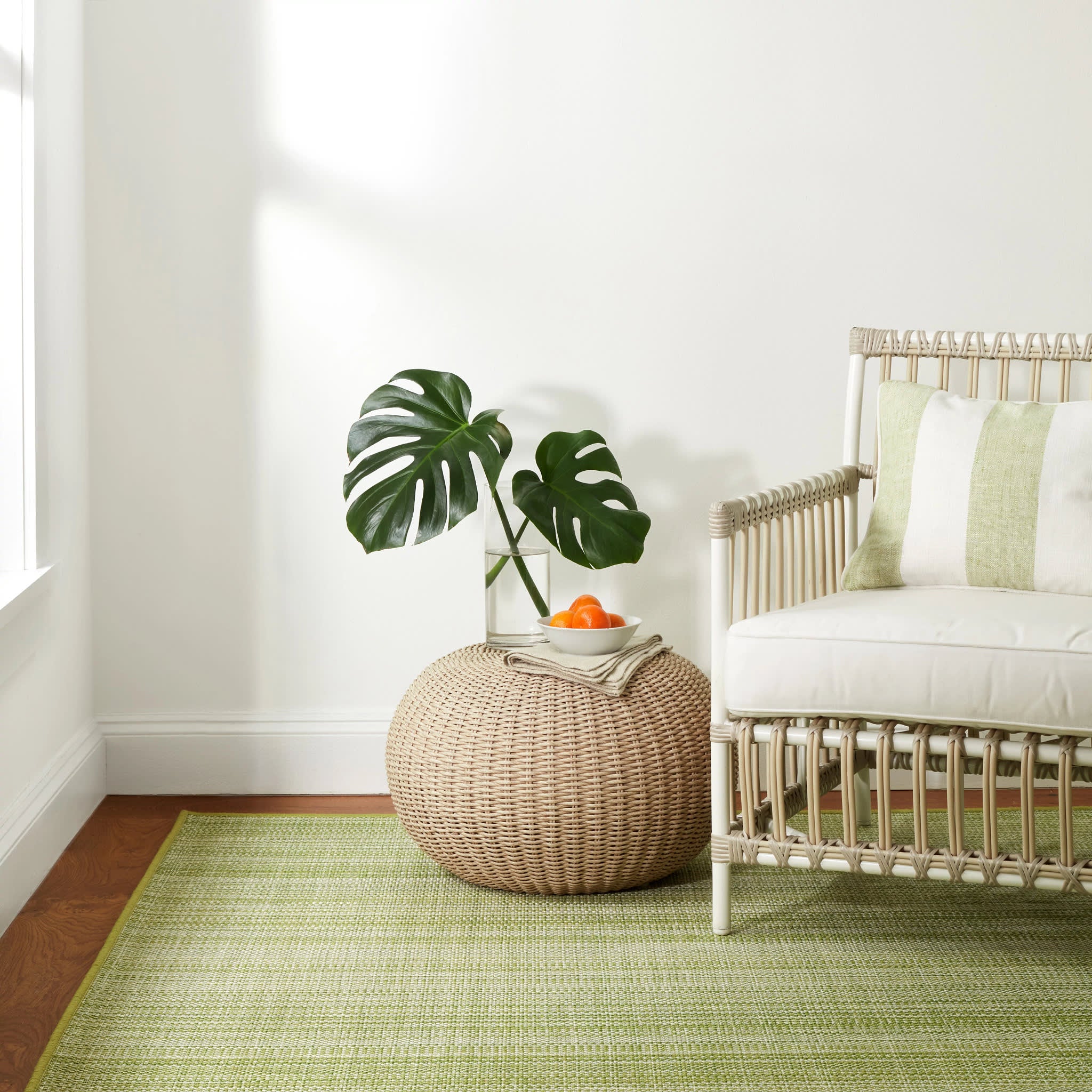 Rinkle Rug Green Rug Lakeside Woven Indoor/Outdoor Custom Rug | Green – Annie Selke