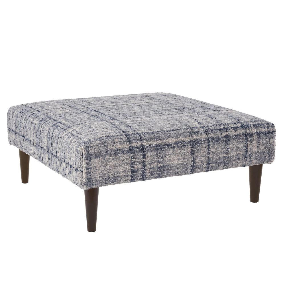 Harris Rug Ottoman | Blue/Ivory