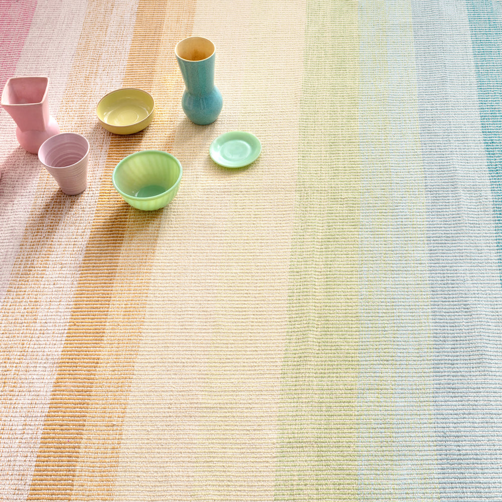 Watercolor Horizon Handwoven Cotton Rug | Multi