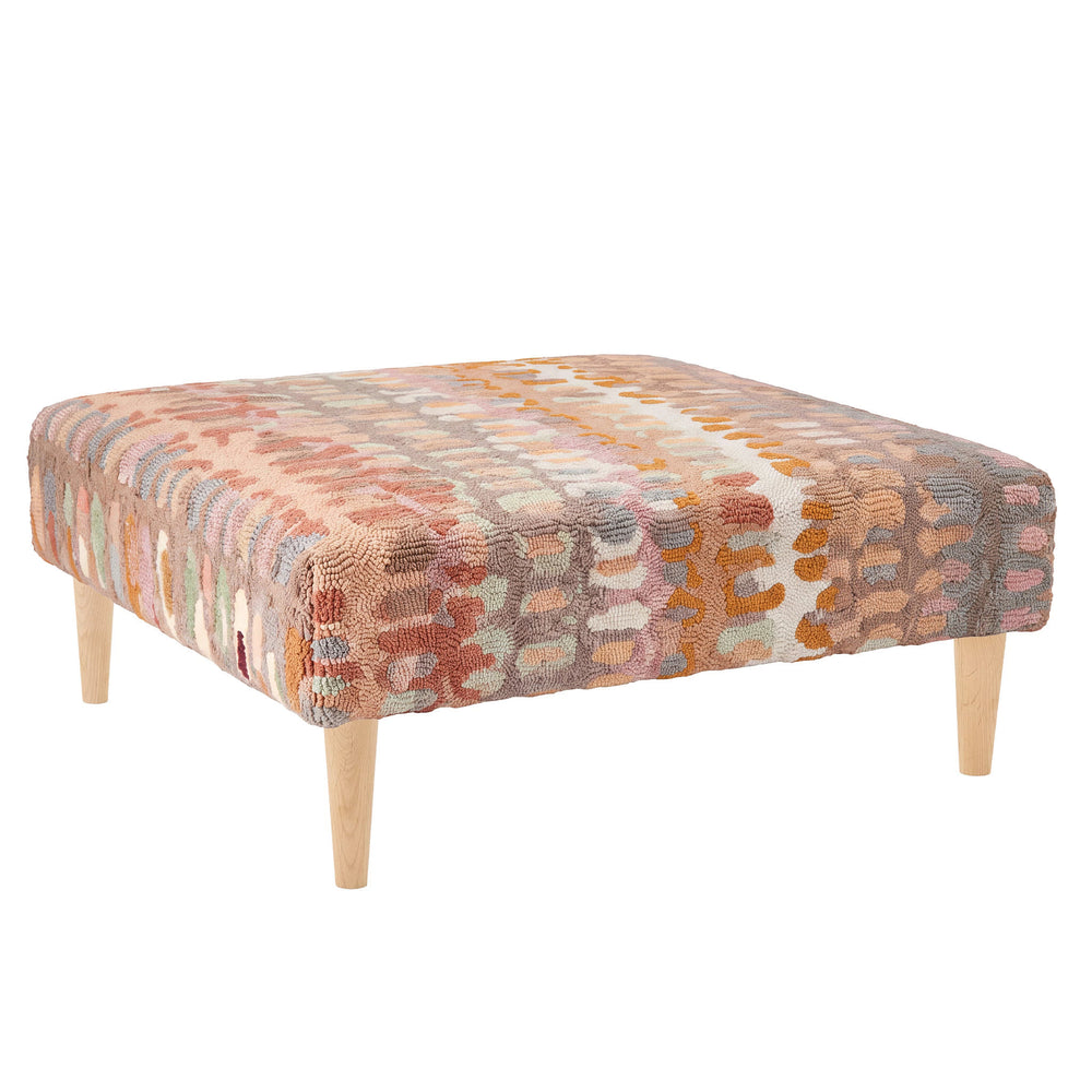 Paint Chip Rug Ottoman | Stone