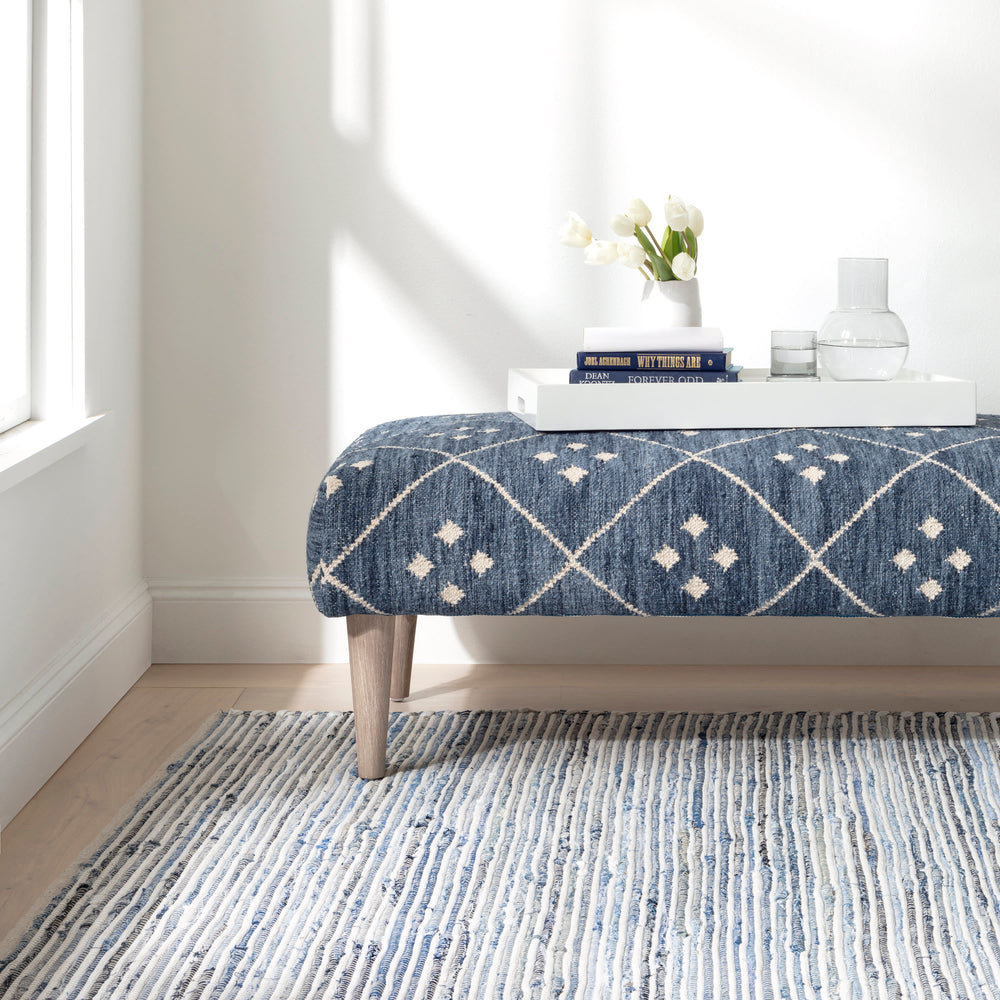 Kota Indigo Custom Rug Ottoman | Indigo