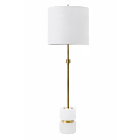 31-inch Marble Mounted Pole Table Lamp | Bronze