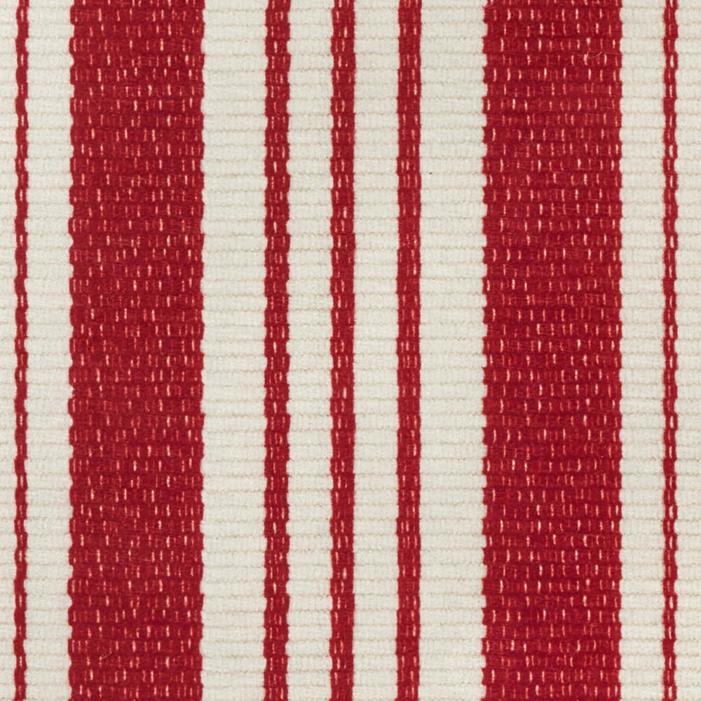 Abby Ticking Machine Washable Rug Swatch | Red