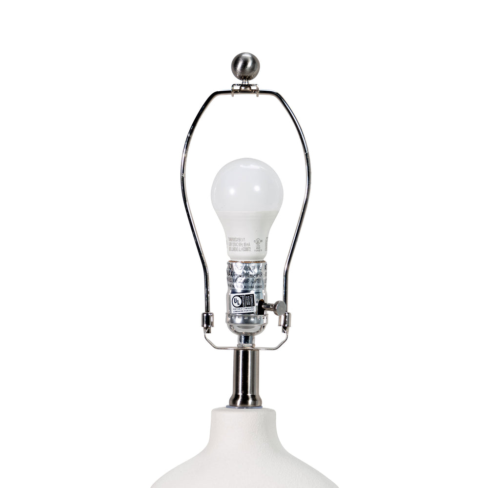 23-inch Ceramic Cutout Chamber Table Lamp | White