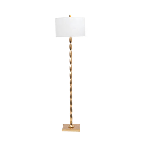 65-inch Rippled Iron Staff Floor Lamp | Brass
