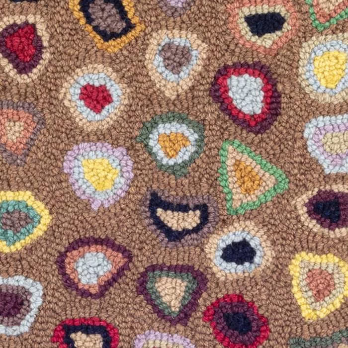 Cats Paw Hand Micro Hooked Wool Rug Swatch | Brown