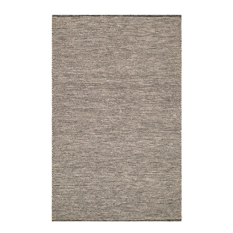 Mixed Stripe Handwoven Rug | Black/Ivory