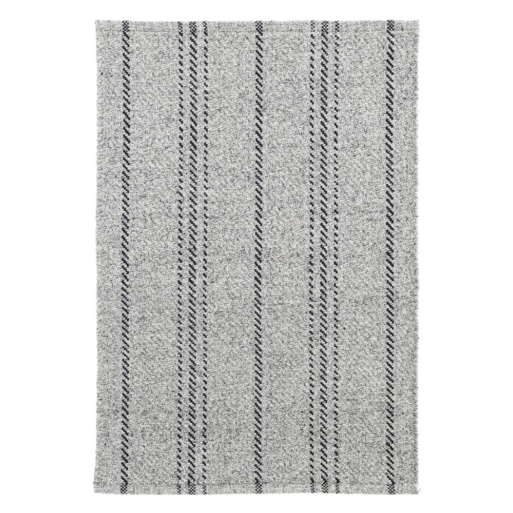 Melange Stripe Handwoven Indoor/Outdoor Rug | Grey/Black