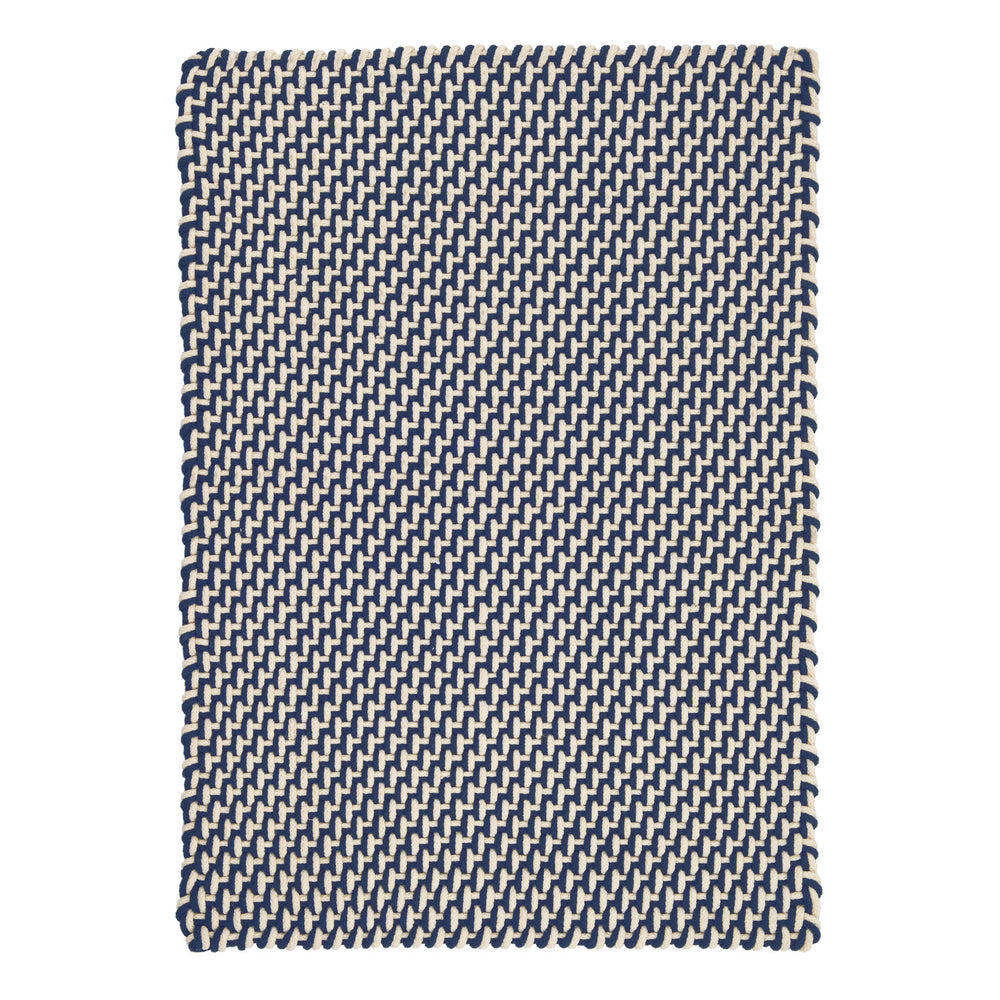 Two-Tone Rope Handwoven Indoor/Outdoor Rug | Navy/Ivory